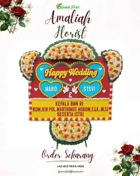 Papan Bunga Pernikahan Yalimo